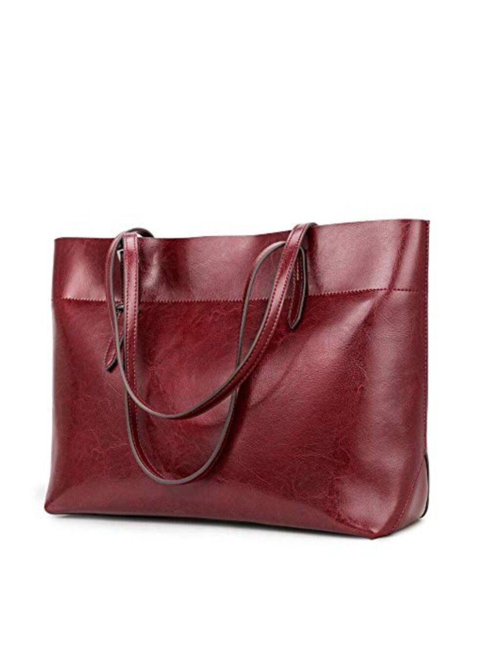 Vintage Genuine Leather Tote Bag Women Shoulder Purse Satchel